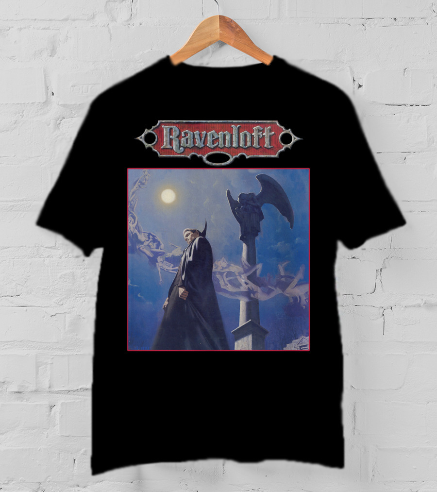 Ravenloft Dungeons And Dragons Vampire Castle Full Moon Gothic T-Shirt