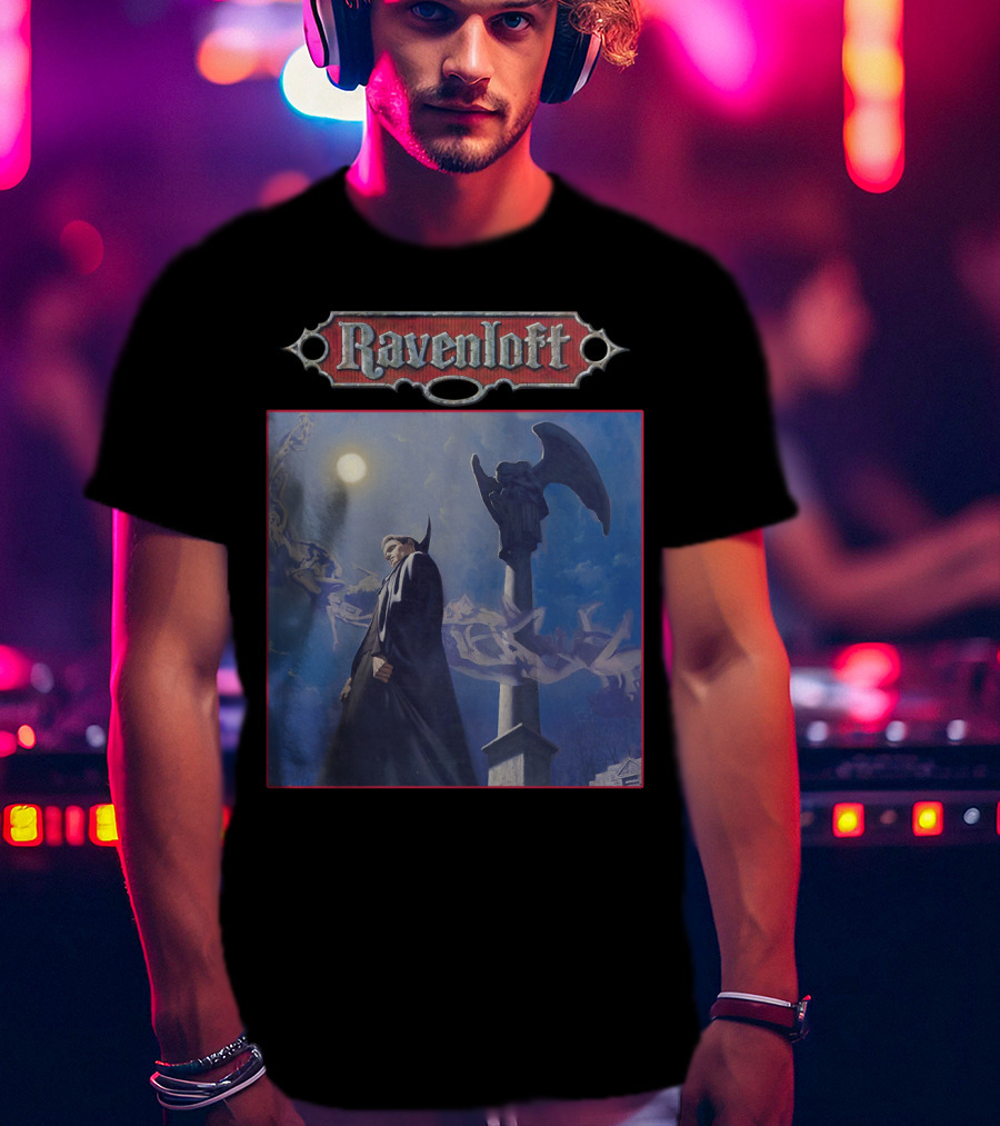 Ravenloft Dungeons And Dragons Vampire Castle Full Moon Gothic T-Shirt