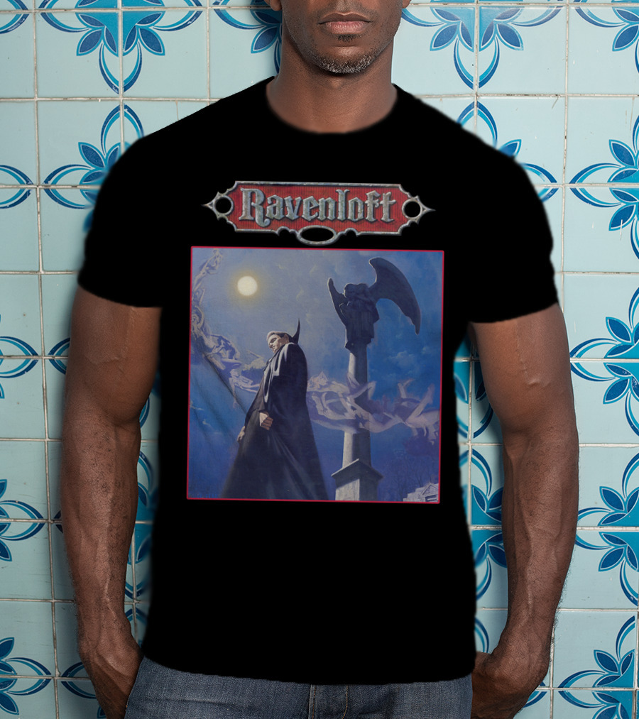 Ravenloft Dungeons And Dragons Vampire Castle Full Moon Gothic T-Shirt
