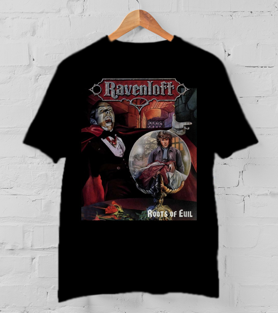 Ravenloft Roots Of Evil Vampire And Crystal Ball Fantasy T-Shirt