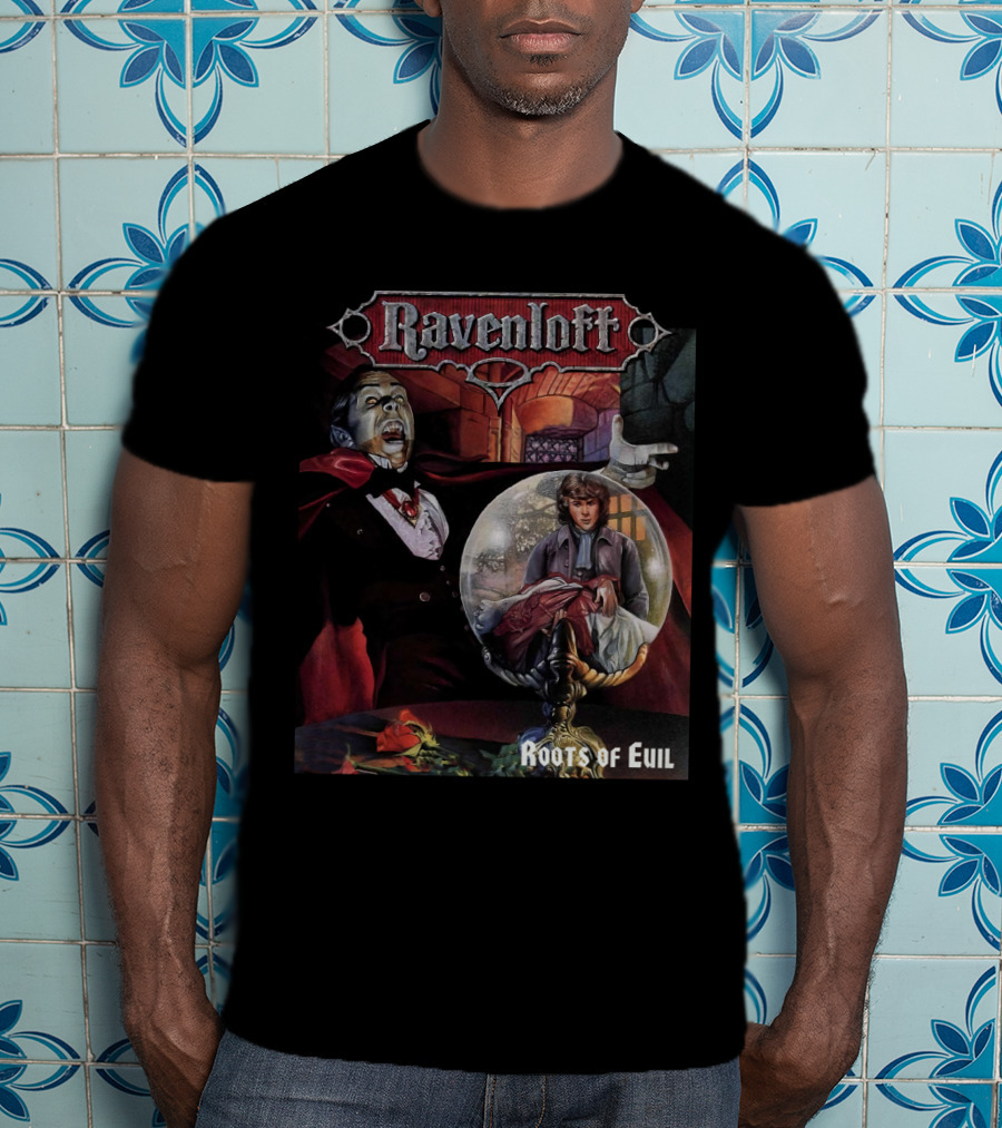 Ravenloft Roots Of Evil Vampire And Crystal Ball Fantasy T-Shirt