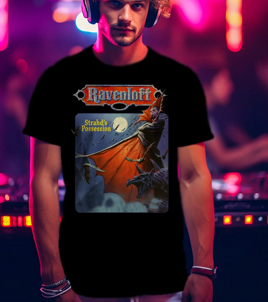 Ravenloft Strahd's Possession Vampire Moon Bats Wings Gargoyle T-Shirt