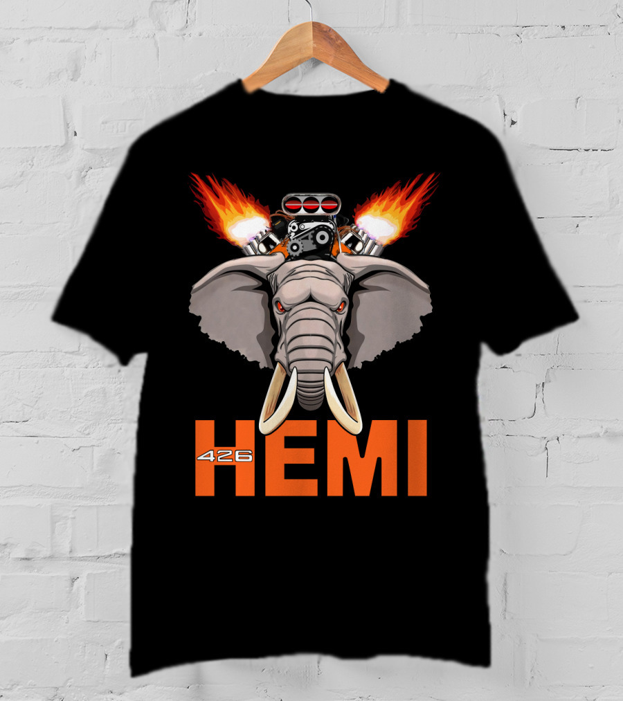 Mopar 426 Hemi Elephant Engine Power Burst T-Shirt