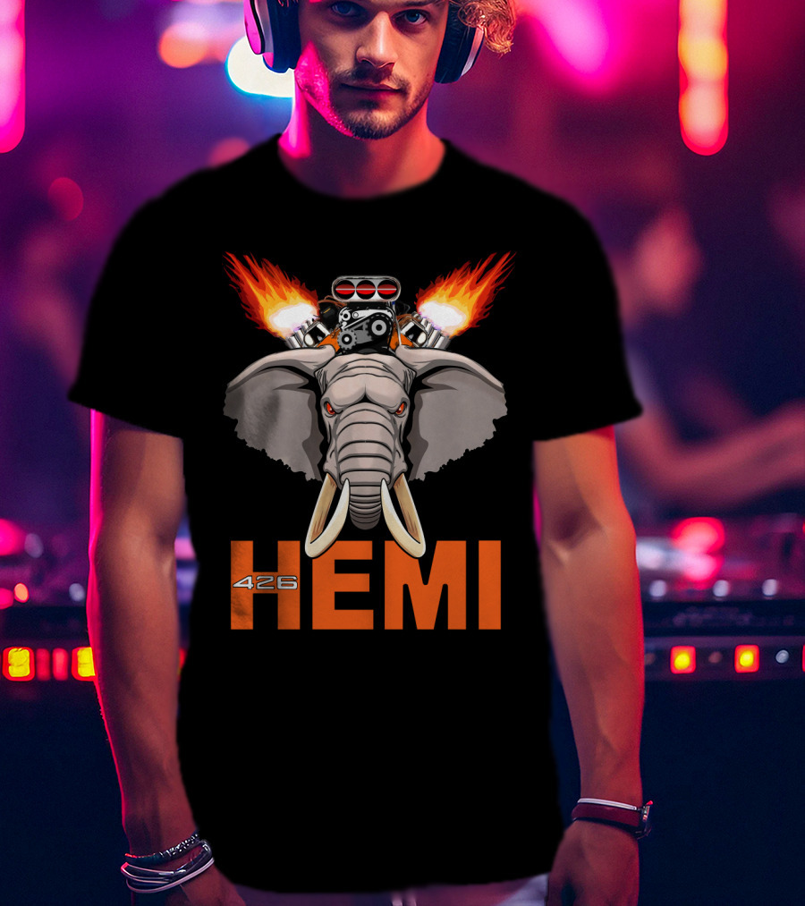 Mopar 426 Hemi Elephant Engine Power Burst T-Shirt