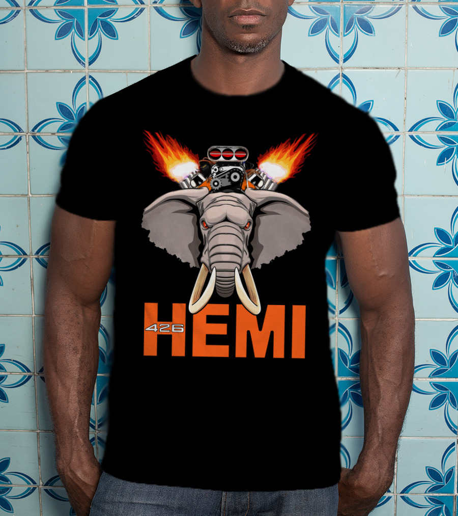 Mopar 426 Hemi Elephant Engine Power Burst T-Shirt