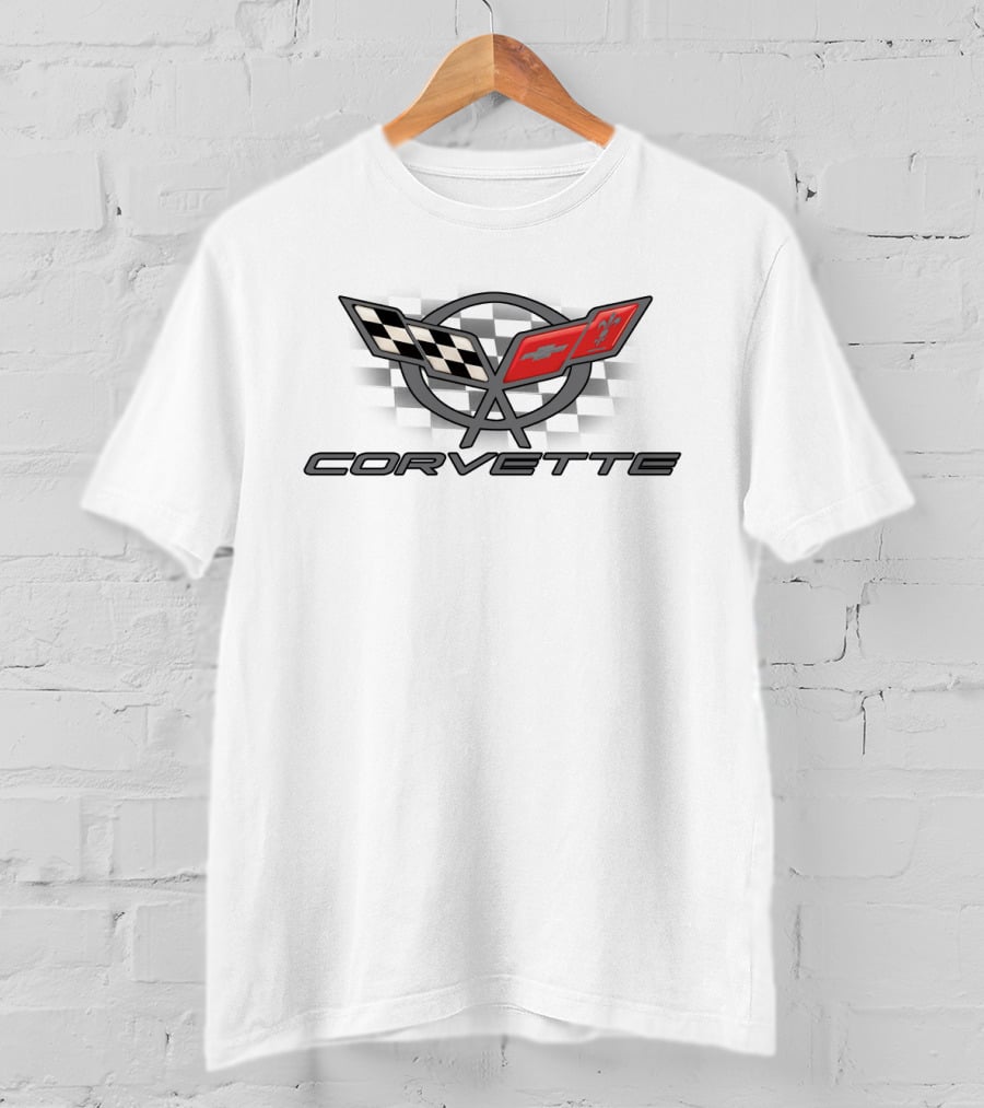 Corvette Racing Cross Flags Emblem T-Shirt