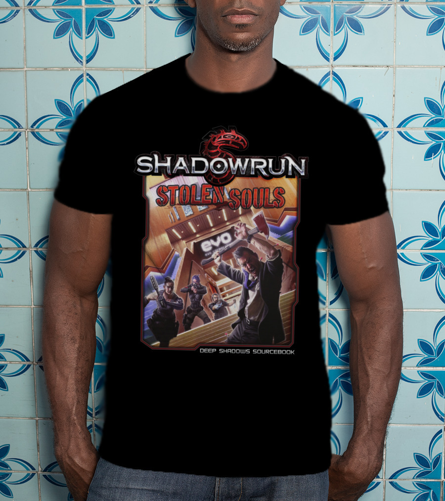Shadowrun Stolen Souls Deep Shadows Sourcebook T-Shirt
