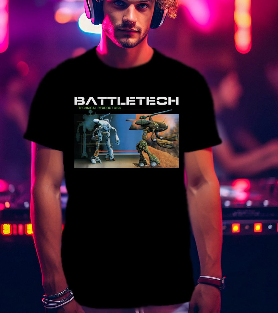 BattleTech Technical Readout 3025 Mech Warrior Robots Duel Scene T-Shirt