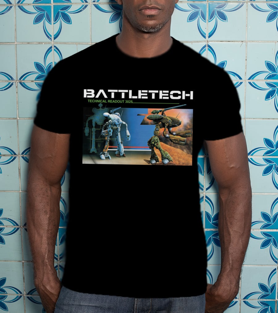 BattleTech Technical Readout 3025 Mech Warrior Robots Duel Scene T-Shirt