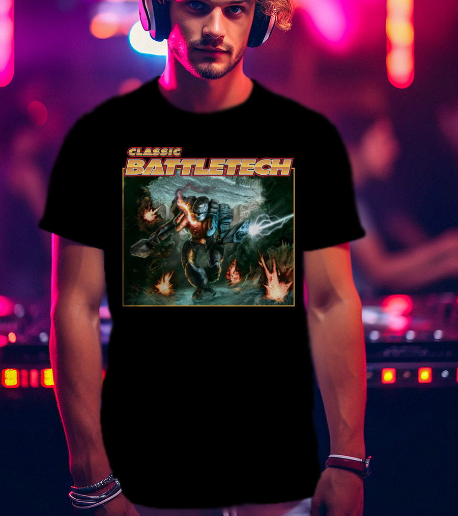 Classic BattleTech BTT 3055 Mech Warrior Action Scene T-Shirt