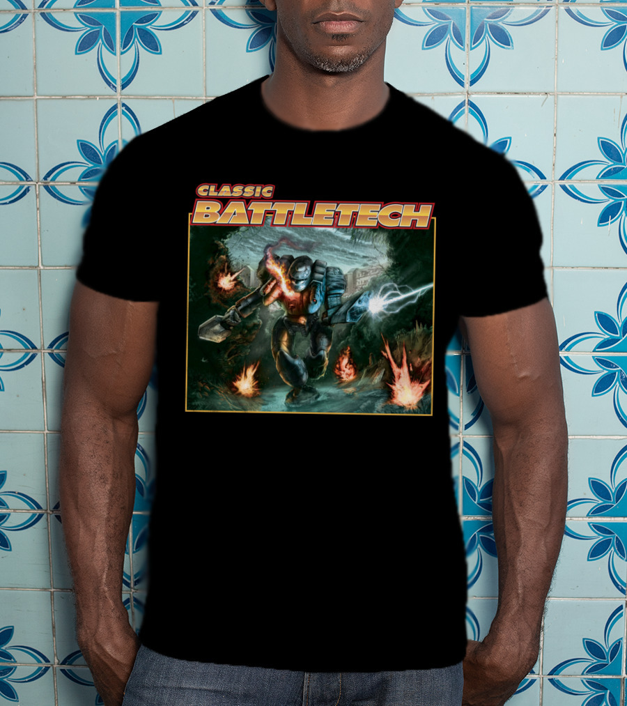 Classic BattleTech BTT 3055 Mech Warrior Action Scene T-Shirt