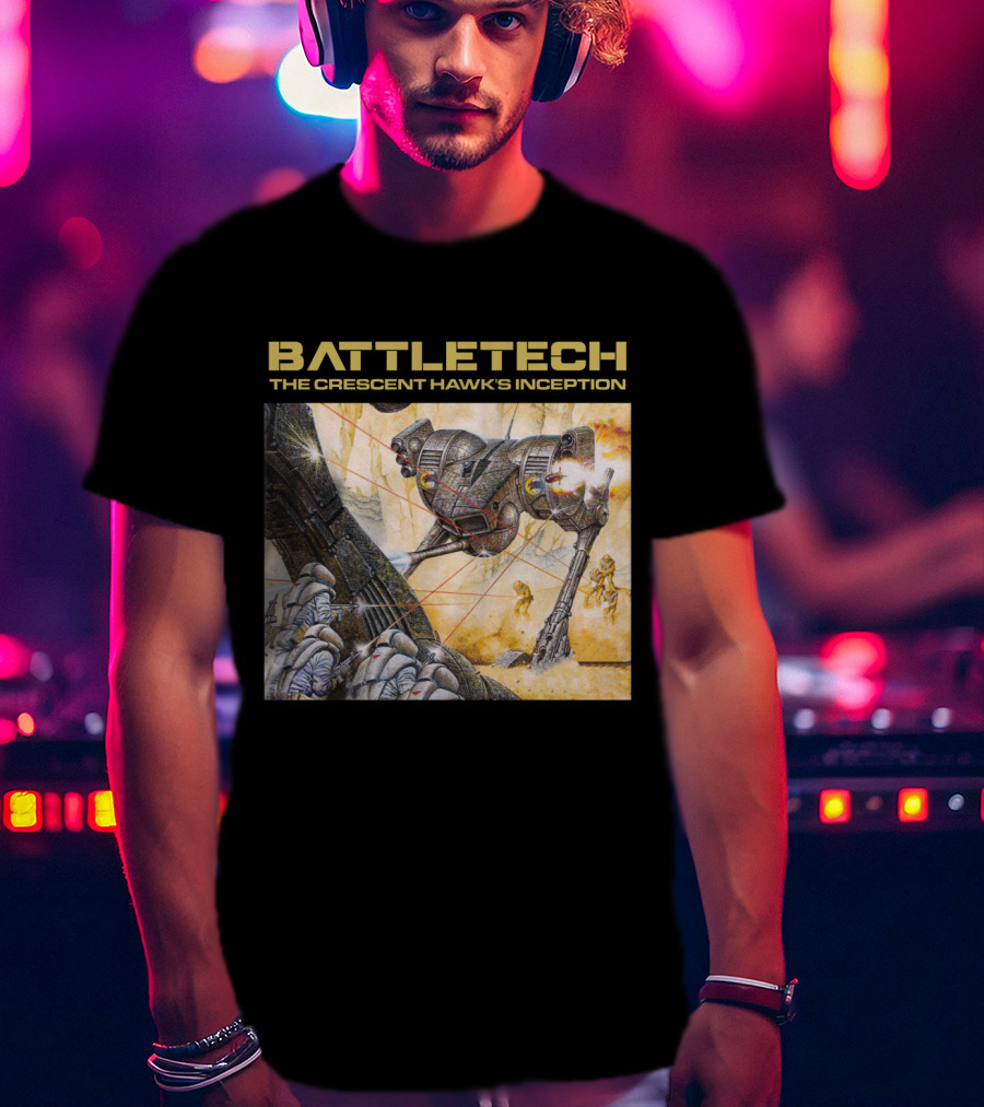 BATTLETECH The Crescent Hawk's Inception Mech Battle Scene T-Shirt