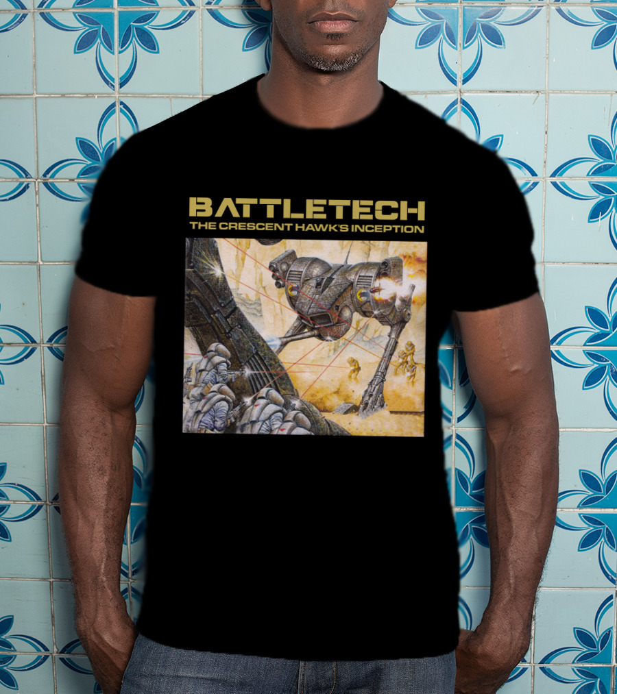 BATTLETECH The Crescent Hawk's Inception Mech Battle Scene T-Shirt