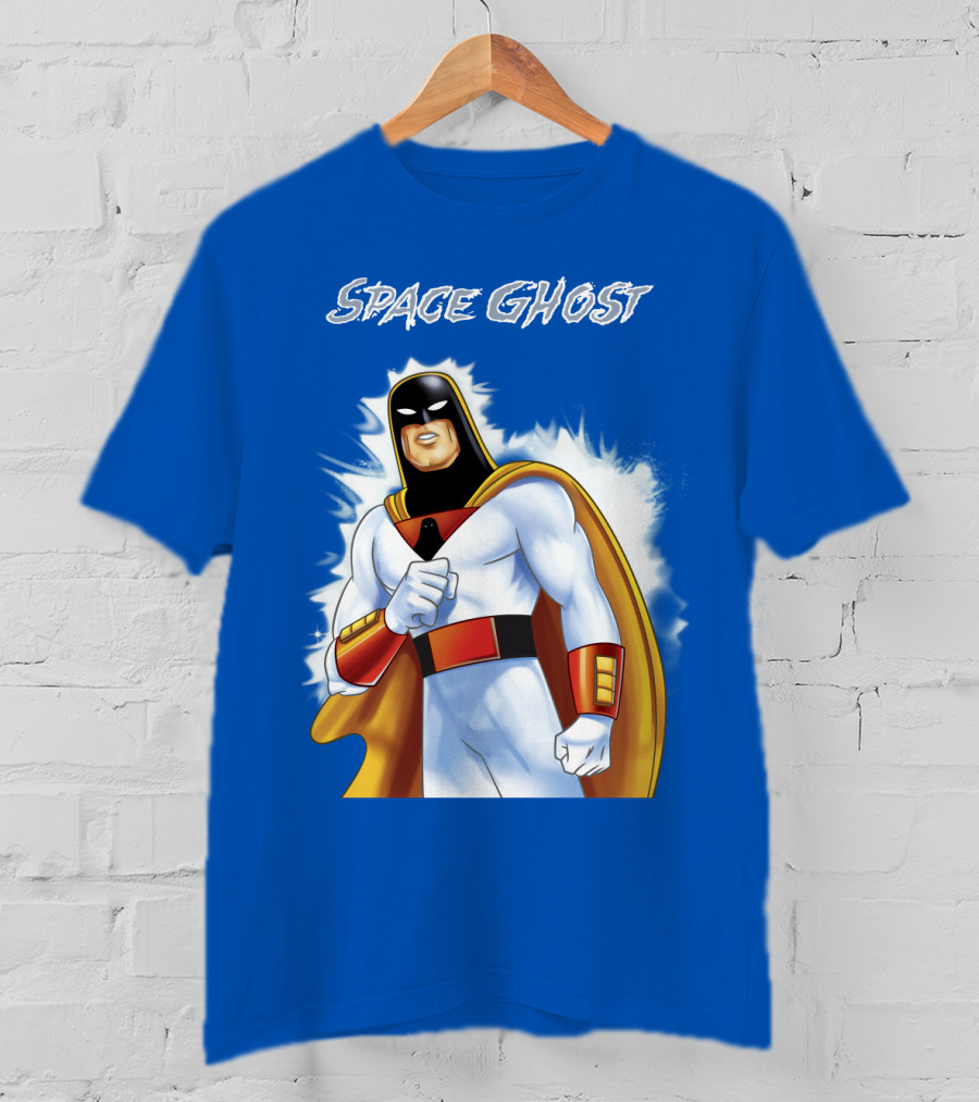 Space Ghost Classic Character With Dynamic Pose And Iconic Heroic T-Shirt