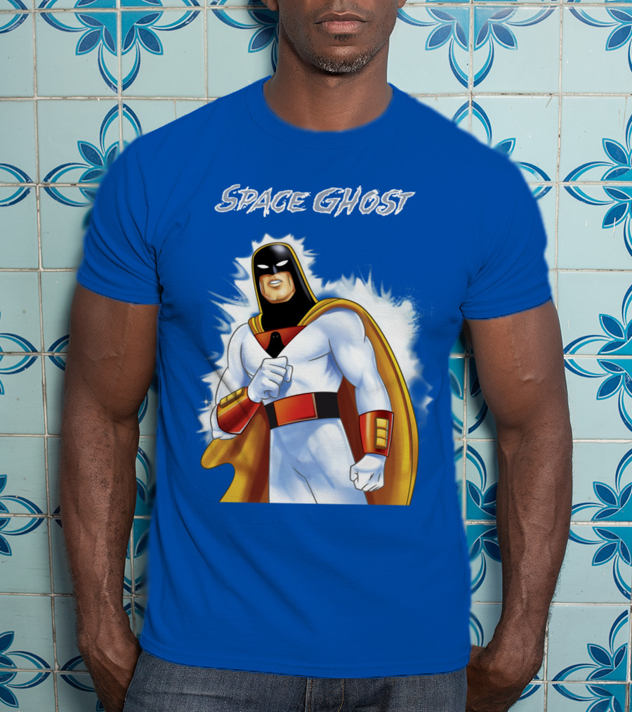 Space Ghost Classic Character With Dynamic Pose And Iconic Heroic T-Shirt