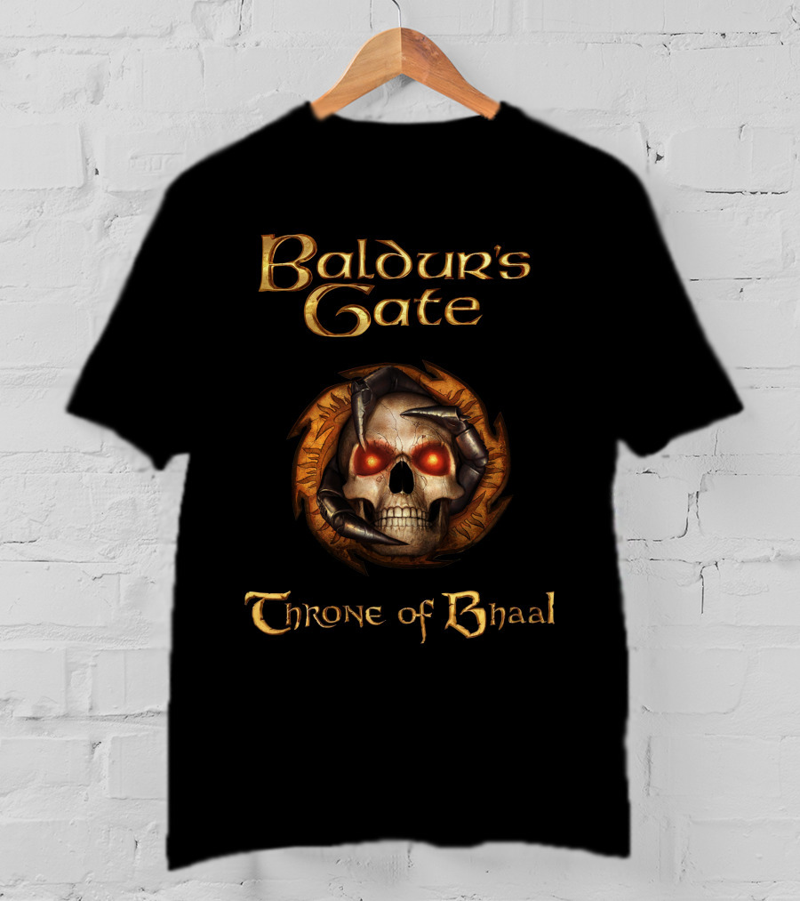 Baldur's Gate Throne Of Bhaal Skull And Flames T-Shirt