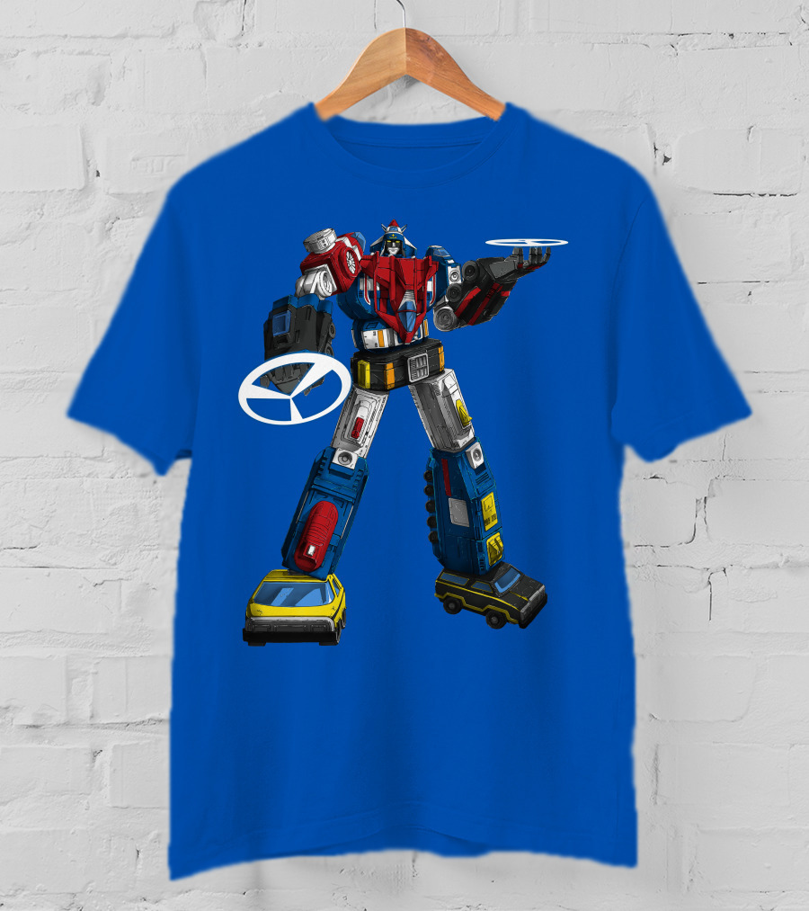 Voltron Vehicle Force Robot Giant Mecha With Cars And Helicopter Wheels T-Shirt