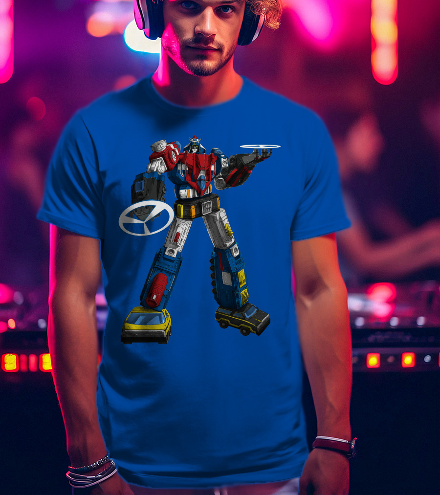 Voltron Vehicle Force Robot Giant Mecha With Cars And Helicopter Wheels T-Shirt