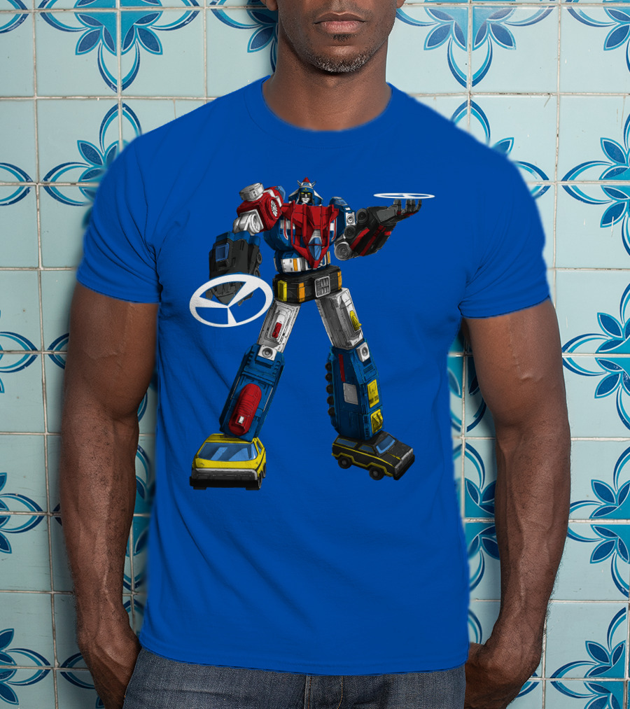 Voltron Vehicle Force Robot Giant Mecha With Cars And Helicopter Wheels T-Shirt
