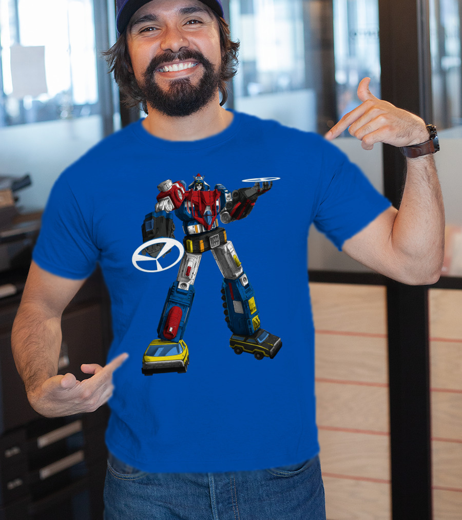 Voltron Vehicle Force Robot Giant Mecha With Cars And Helicopter Wheels T-Shirt