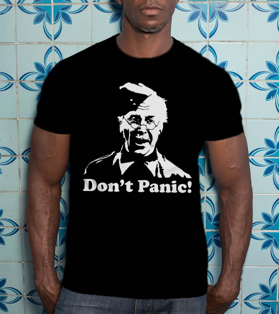 Dad's Army Don't Panic Classic White Text Vintage Character T-Shirt