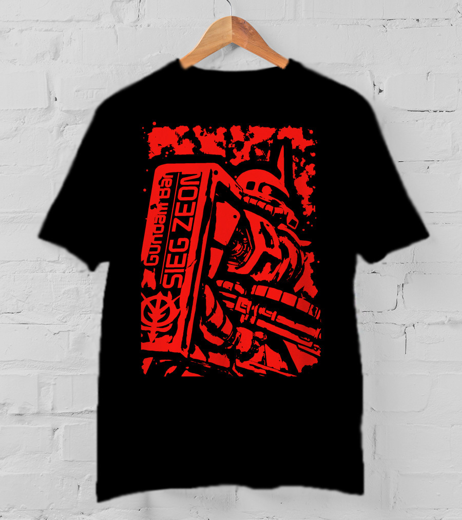 Gundam Zeon Red Mecha Design With Text Sieg Zeon T-Shirt