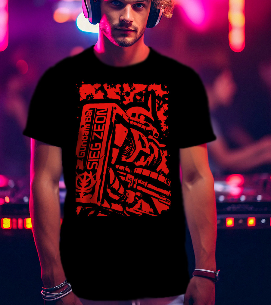 Gundam Zeon Red Mecha Design With Text Sieg Zeon T-Shirt