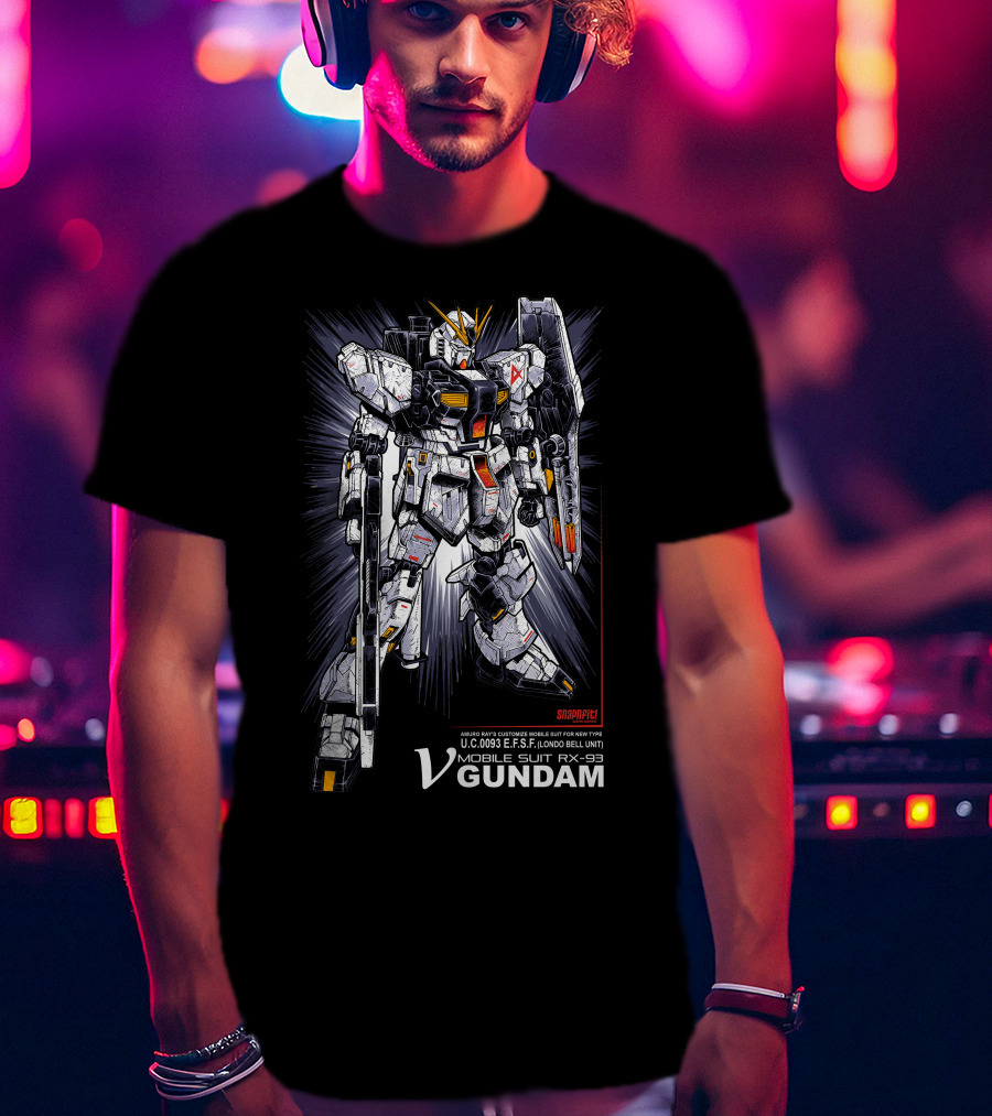 V Gundam Mobile Suit RX-93 Amuro Ray Customize U.C. 0093 E.F.S.F. Londo Bell Unit T-Shirt