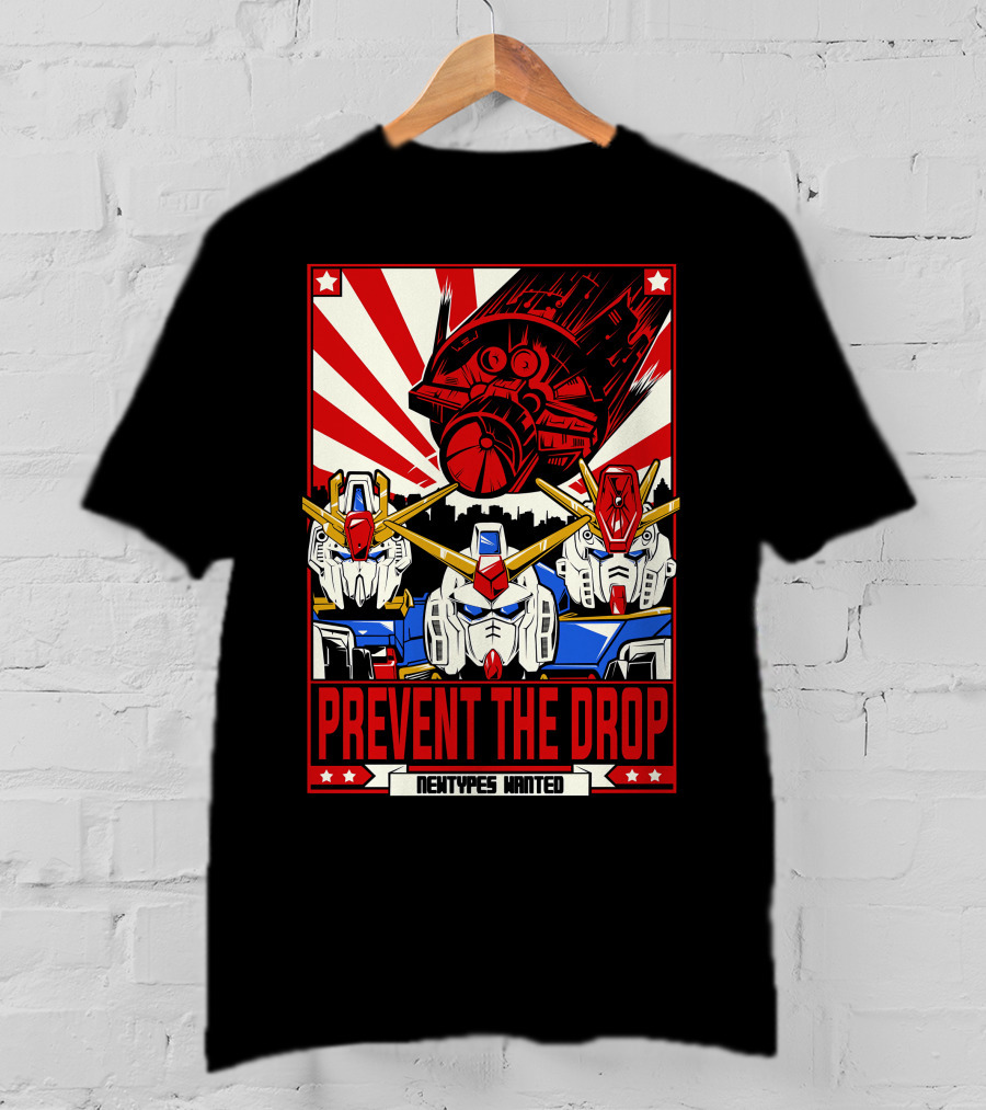 Prevent The Drop Newtypes Wanted Gundam Collaboration T-Shirt