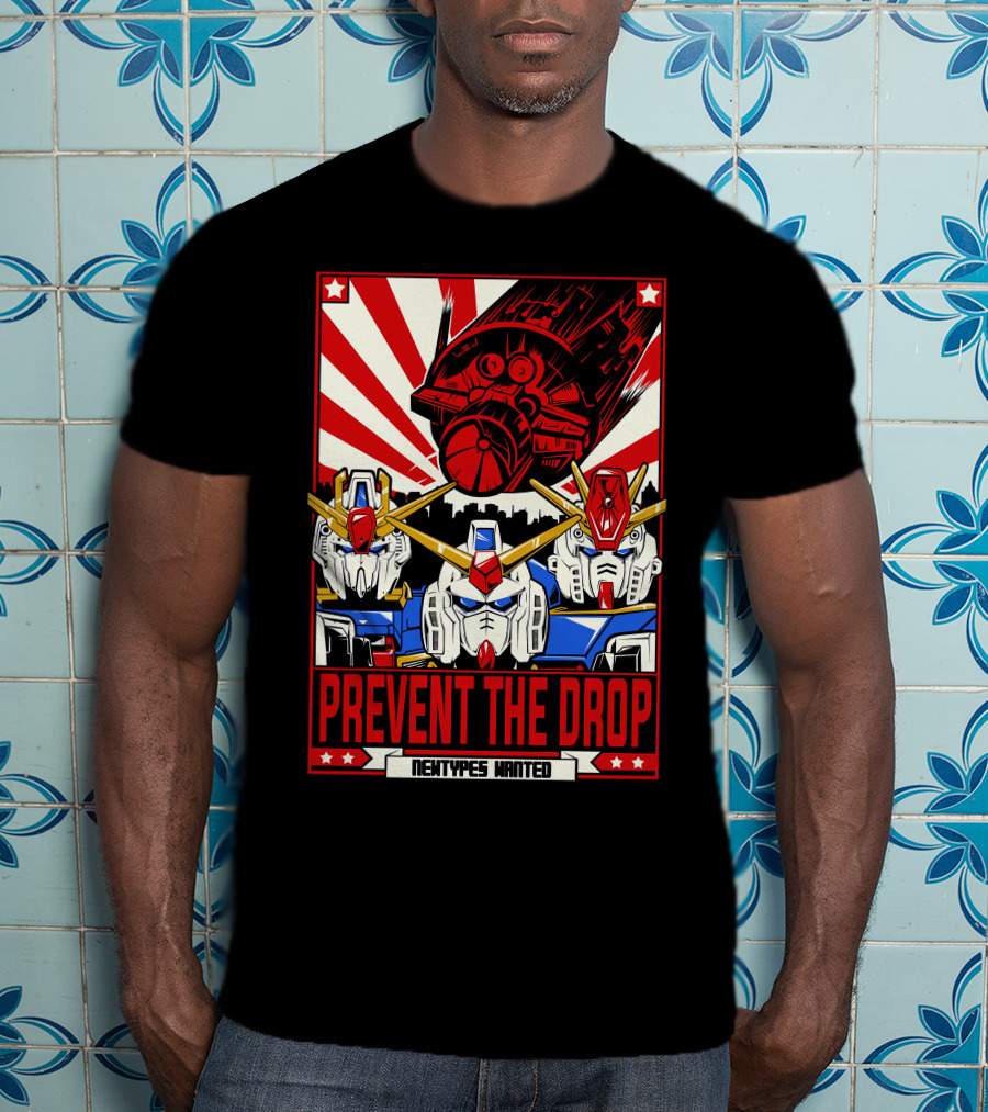 Prevent The Drop Newtypes Wanted Gundam Collaboration T-Shirt
