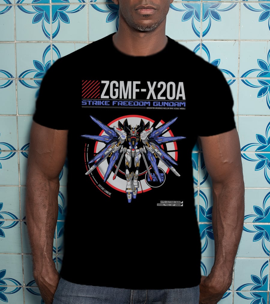 ZGMF-X20A Strike Freedom Gundam Generation Unsubdued Nuclear Drive Assault Module T-Shirt