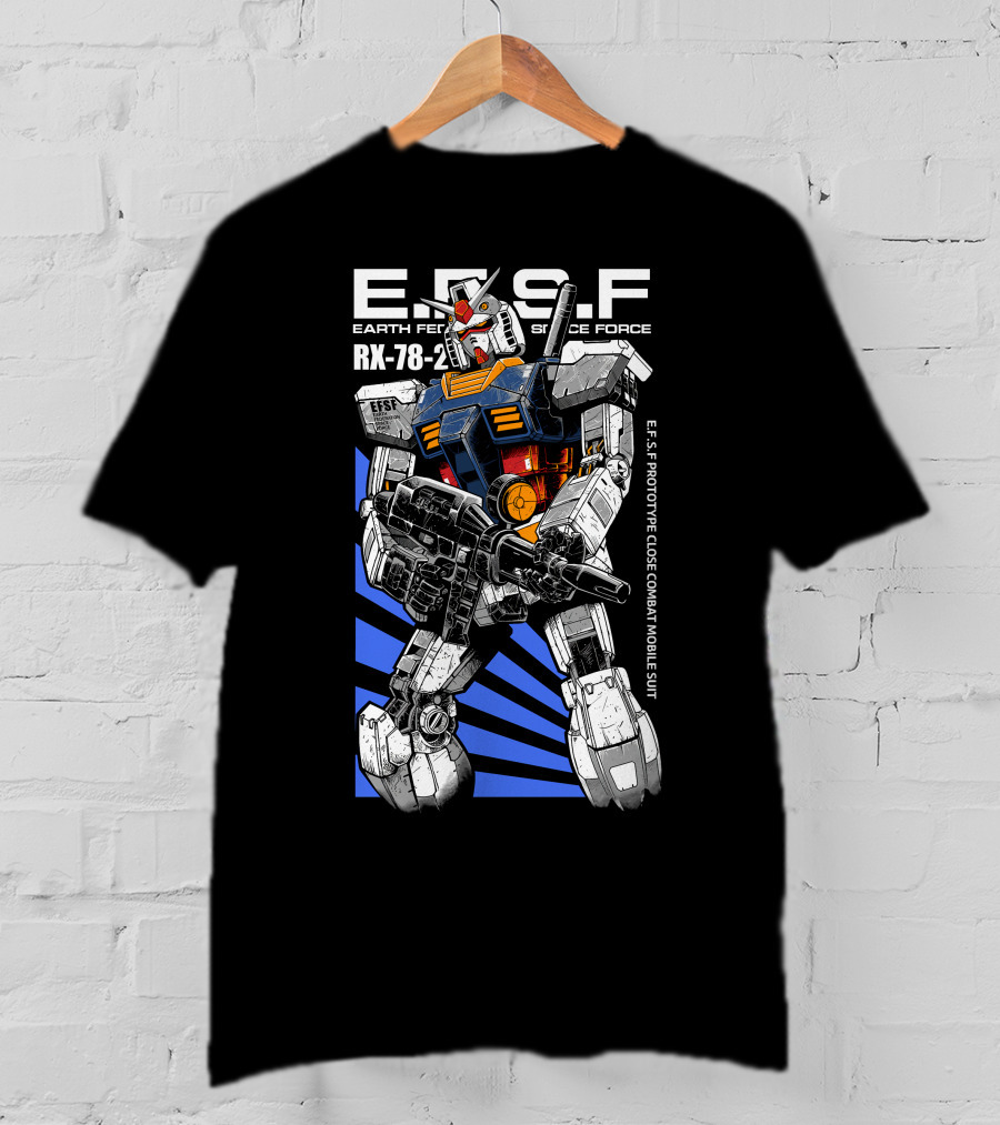 E.F.S.F Earth Federation Space Force RX-78-2 Prototype Close Combat Mobile Suit T-Shirt
