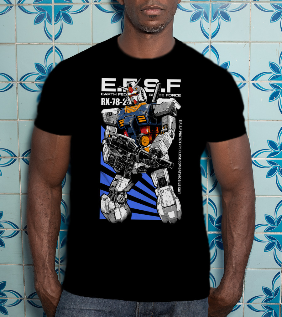 E.F.S.F Earth Federation Space Force RX-78-2 Prototype Close Combat Mobile Suit T-Shirt