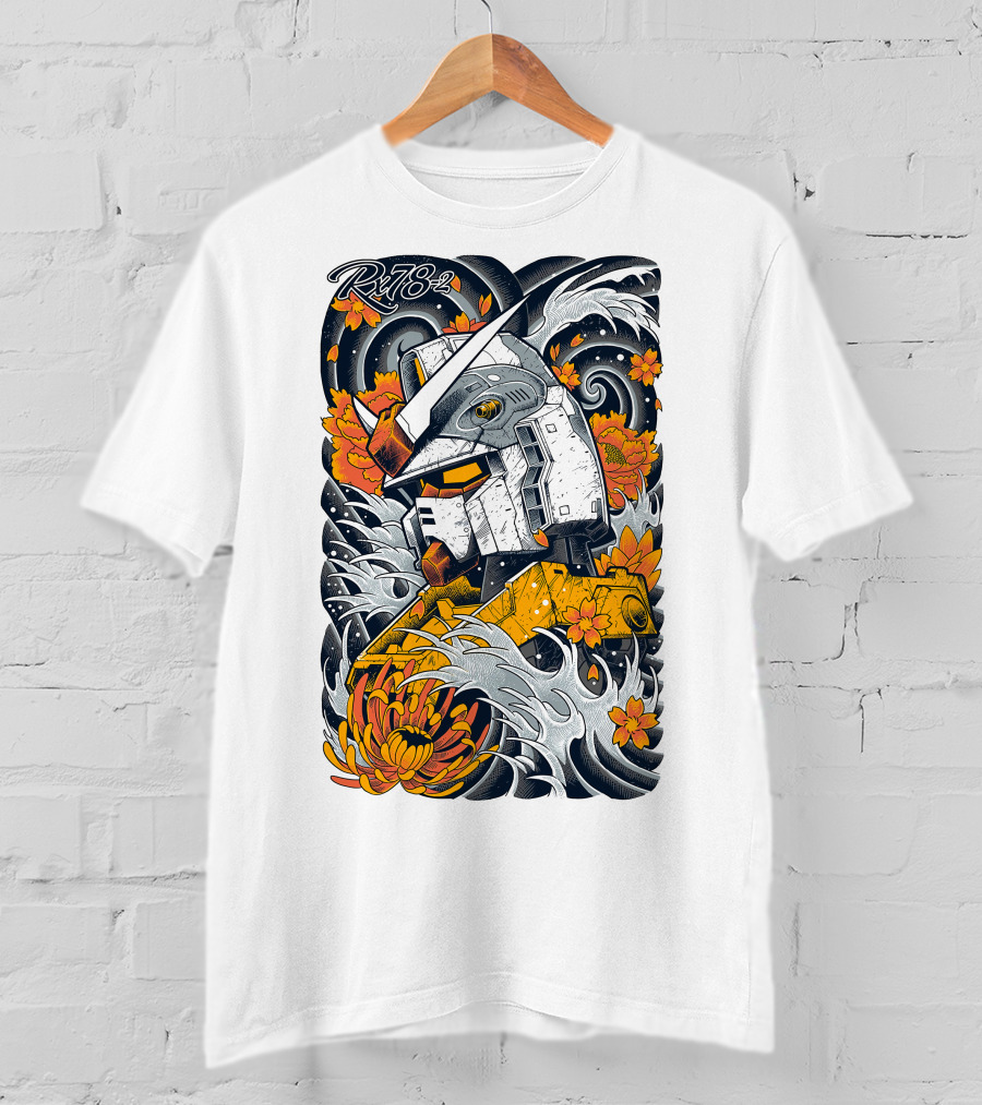 RX-78-2 Gundam Floral Waves T-Shirt