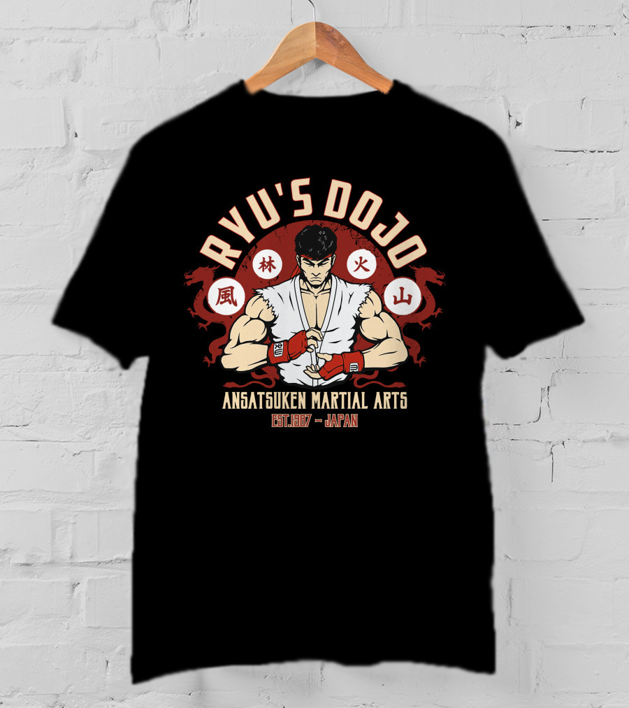 Ryu's Dojo Ansatsuken Martial Arts Established 1987 Japan T-Shirt