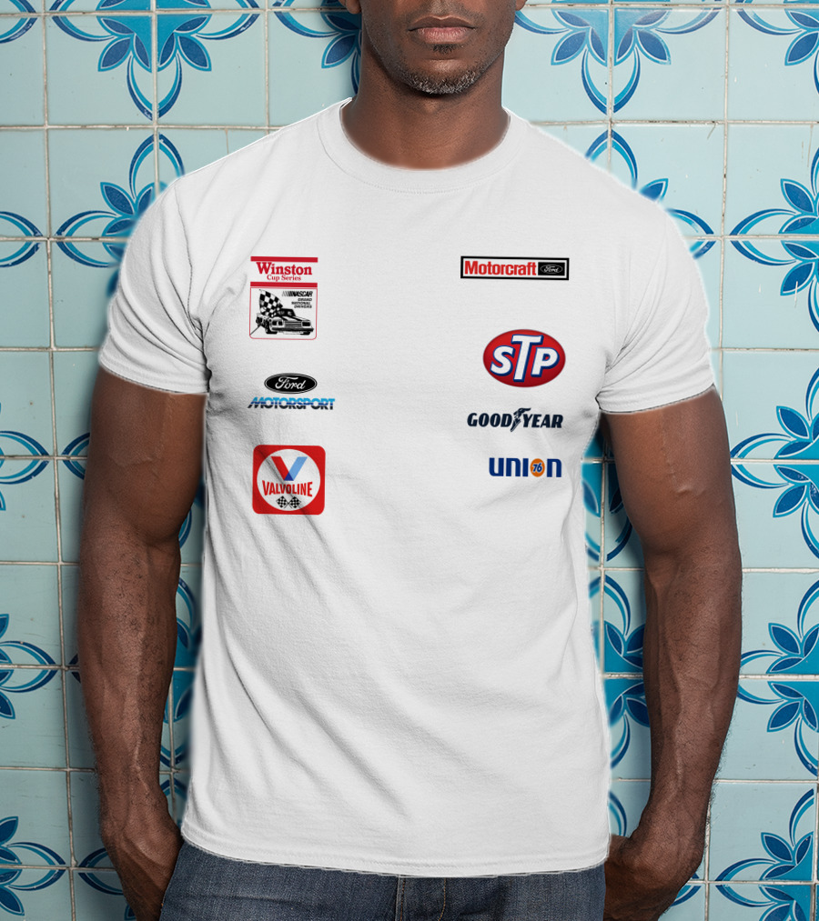 Stroker Ace White Uniform Winston Cup Series Motorcraft Ford Motorsport STP Goodyear Union 76 Valvoline T-Shirt