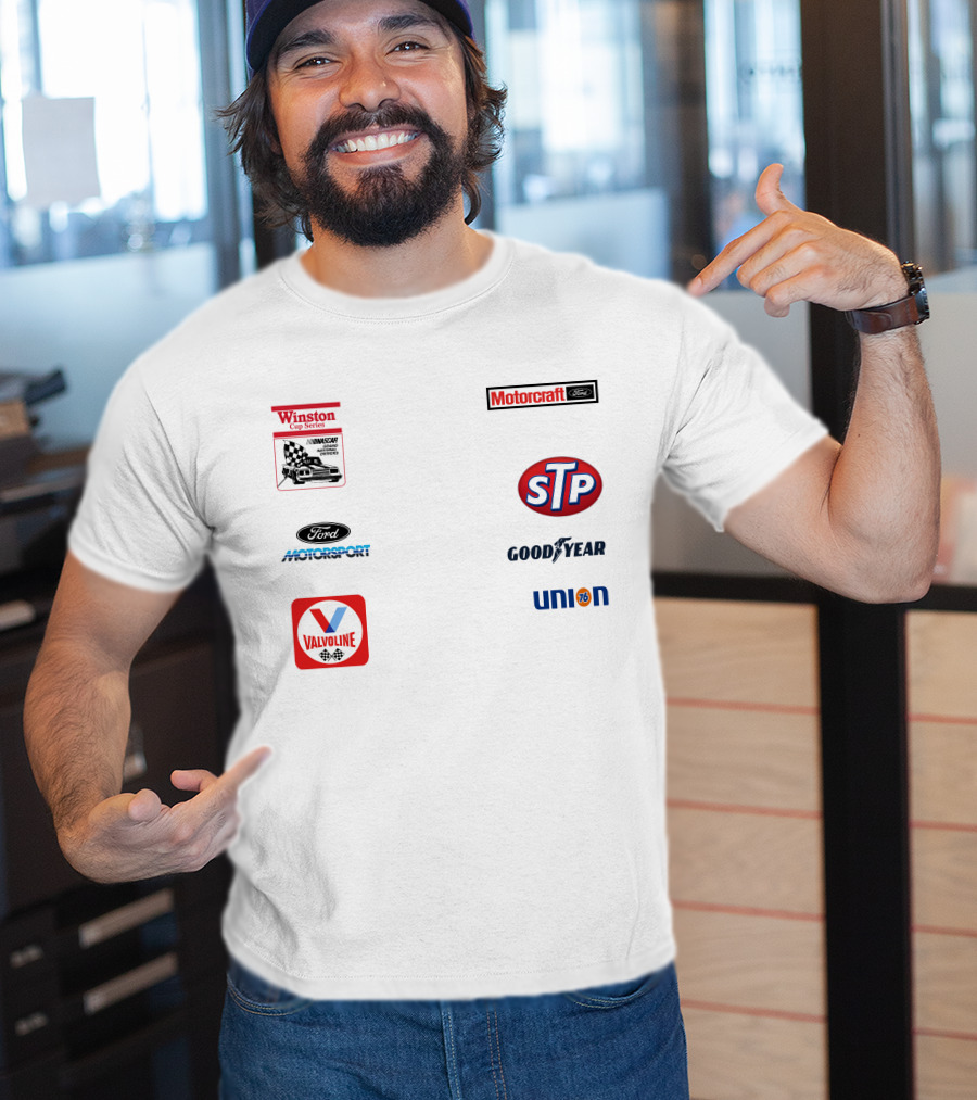 Stroker Ace White Uniform Winston Cup Series Motorcraft Ford Motorsport STP Goodyear Union 76 Valvoline T-Shirt