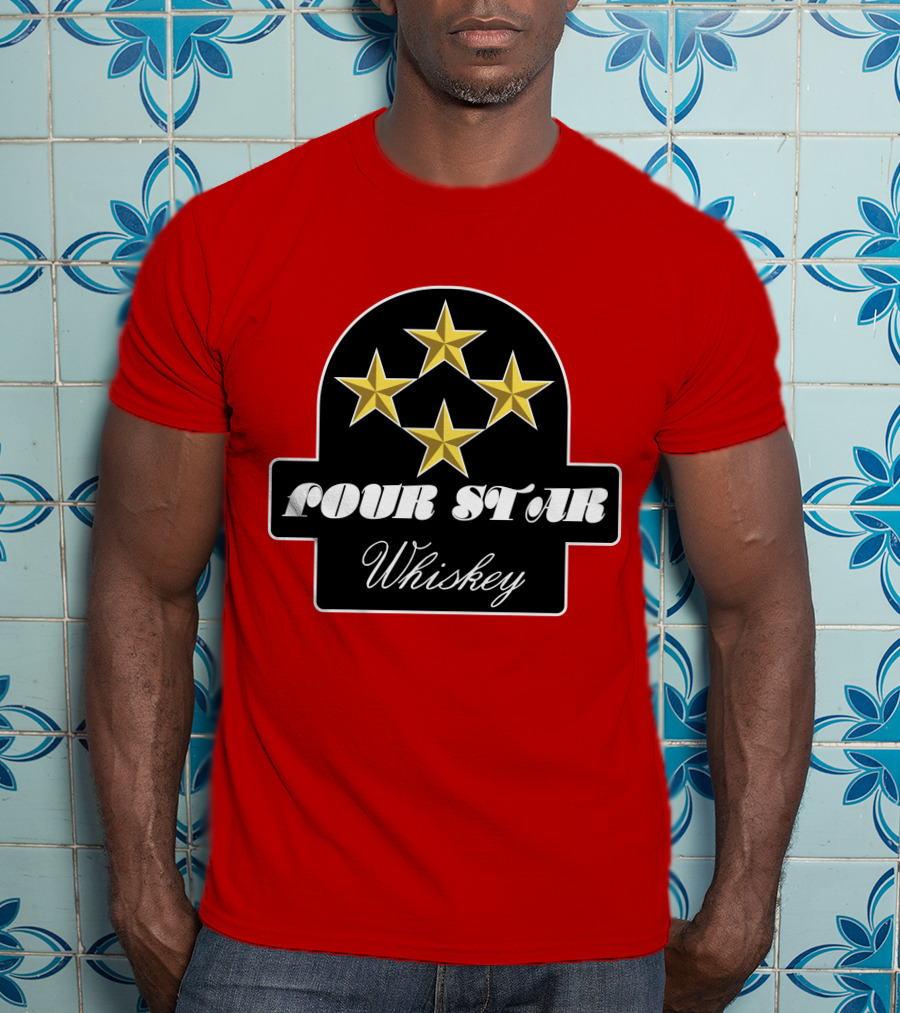 Stroker Ace Four Star Whiskey Gold Stars Emblem T-Shirt