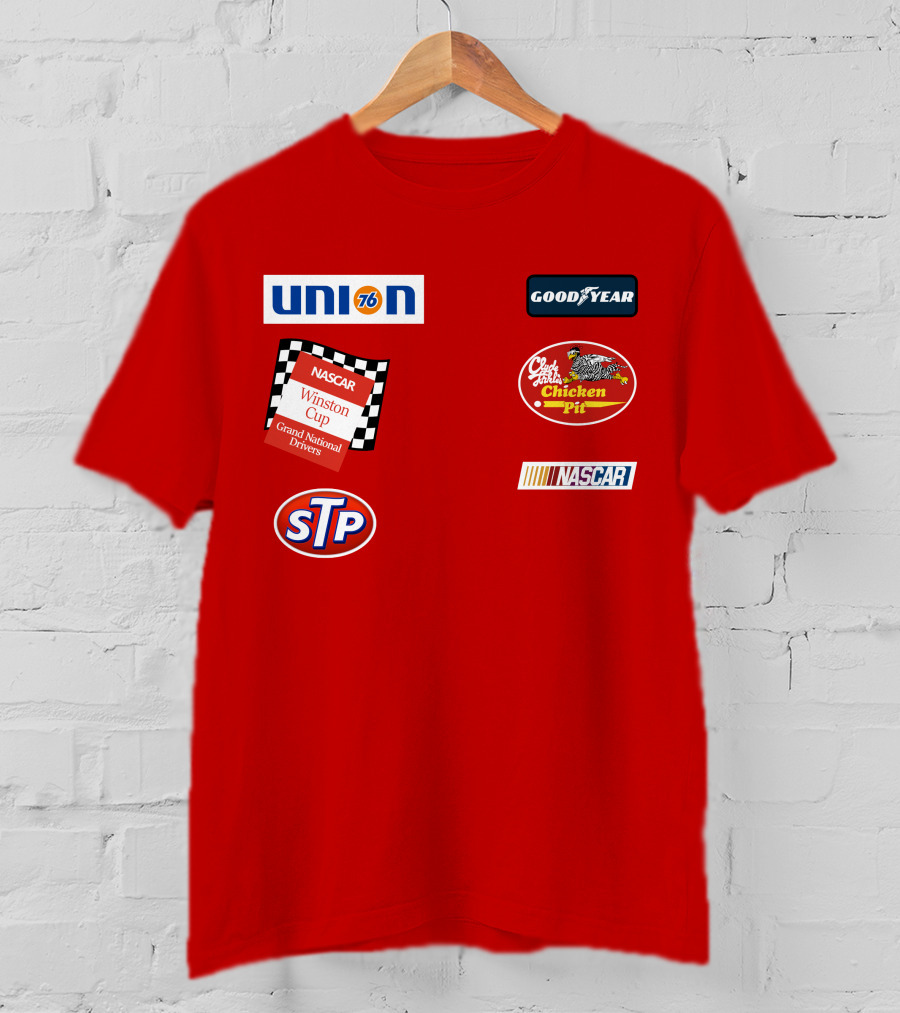 Stroker Ace Red Suit Winston Cup NASCAR Grand National Drivers Goodyear Union 76 Chicken Pit STP T-Shirt