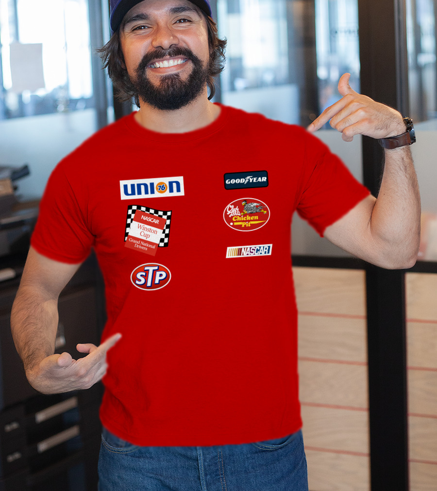 Stroker Ace Red Suit Winston Cup NASCAR Grand National Drivers Goodyear Union 76 Chicken Pit STP T-Shirt