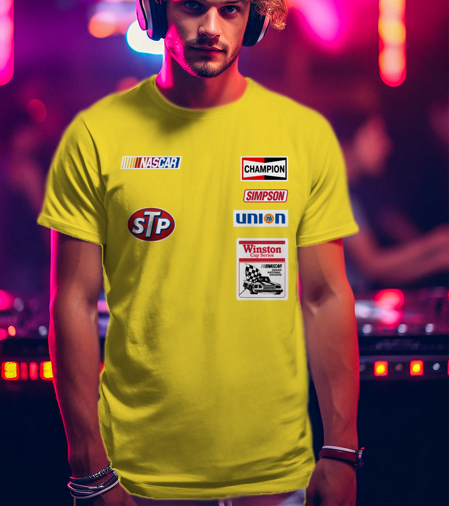 NASCAR STP Champion Simpson Union 76 Winston Cup Series Yellow Suit T-Shirt
