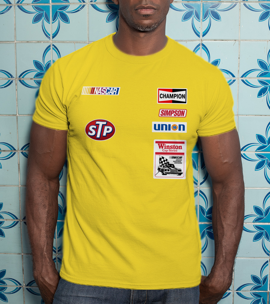 NASCAR STP Champion Simpson Union 76 Winston Cup Series Yellow Suit T-Shirt