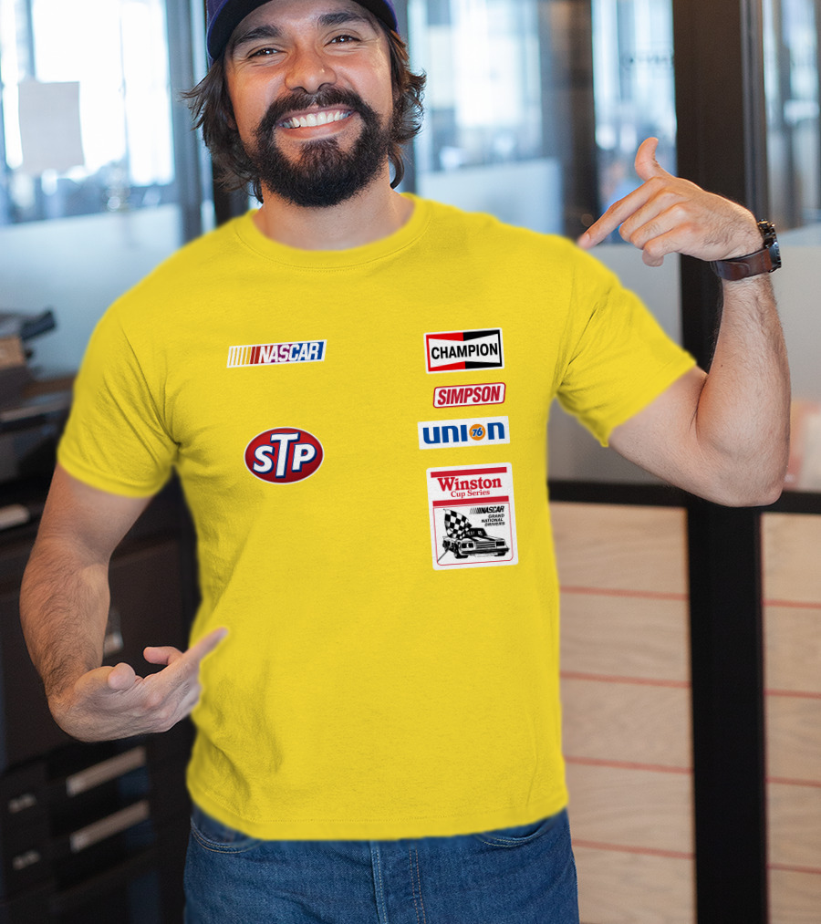 NASCAR STP Champion Simpson Union 76 Winston Cup Series Yellow Suit T-Shirt