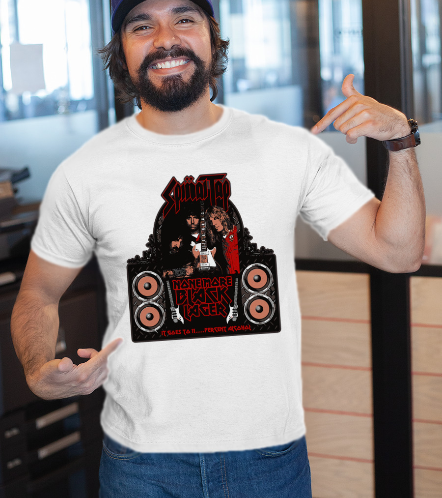 Spinal Tap None More Black Lager It Goes To 11 Percent Alcohol T-Shirt