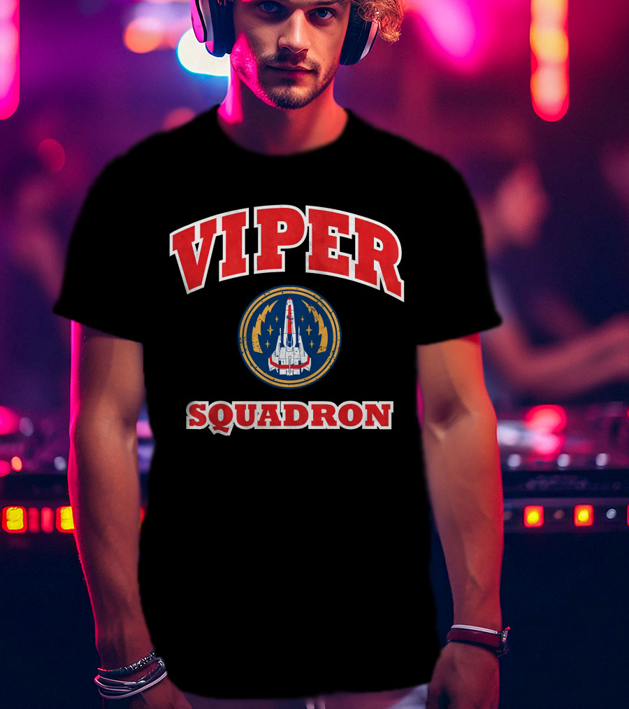 Battlestar Galactica Viper Squadron Vintage Emblem T-Shirt