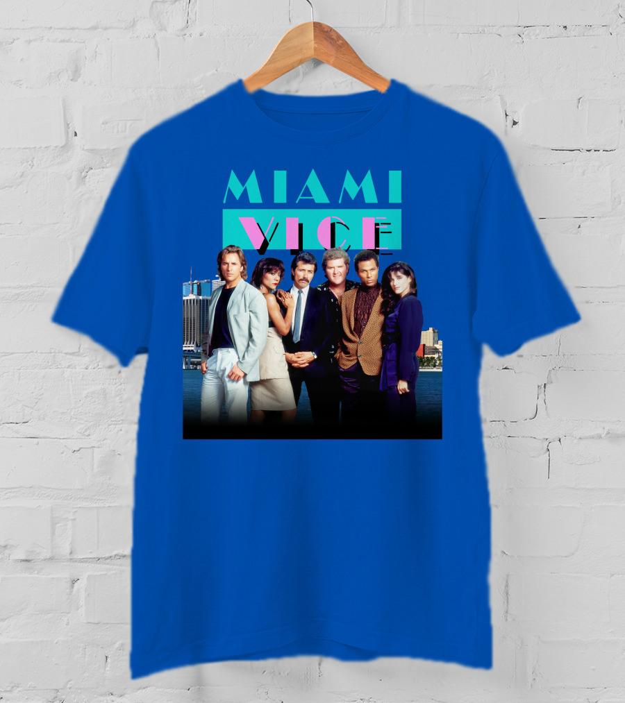 MIAMI VICE Retro Classic Cast Cityscape T-Shirt