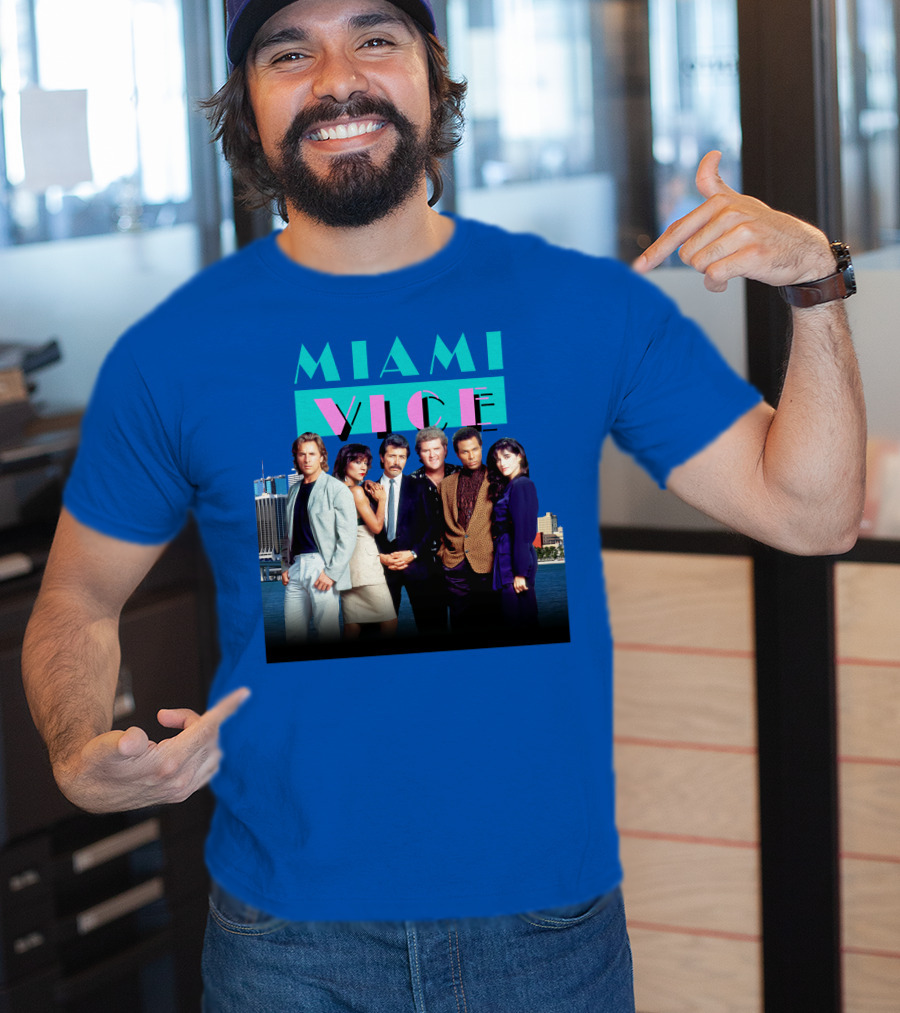 MIAMI VICE Retro Classic Cast Cityscape T-Shirt