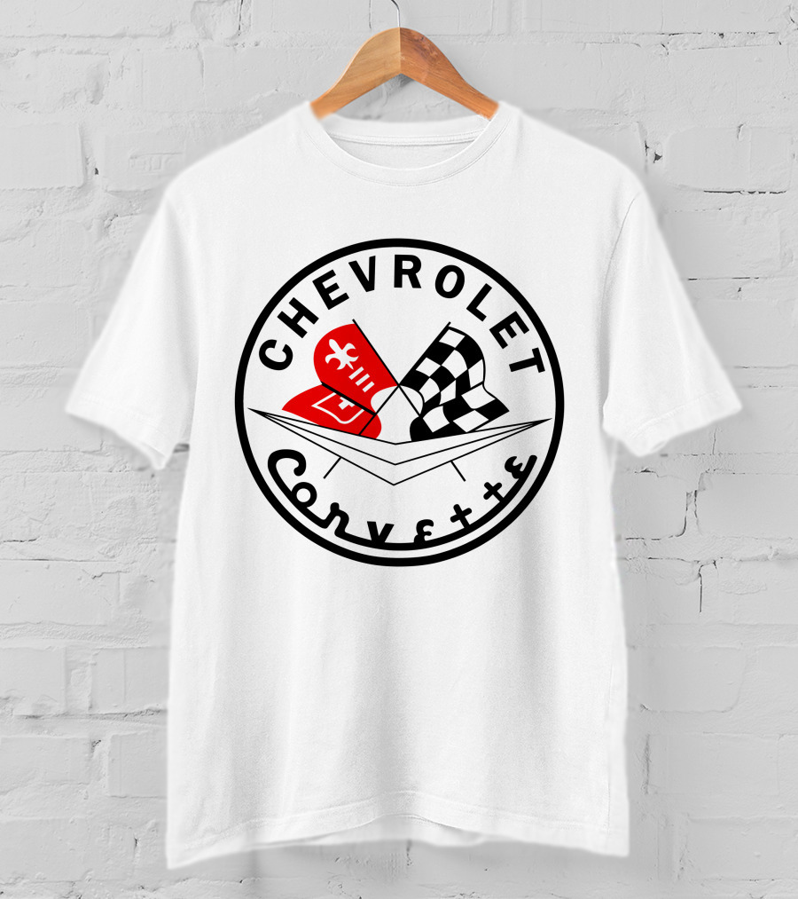 Chevrolet Corvette Racing Flag Logo Fleur-de-lis T-Shirt