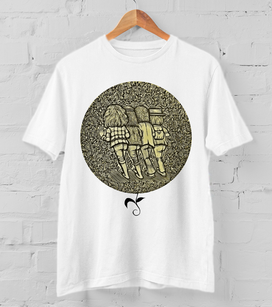 JRT Walking Friends In Floral Circle Vintage T-Shirt