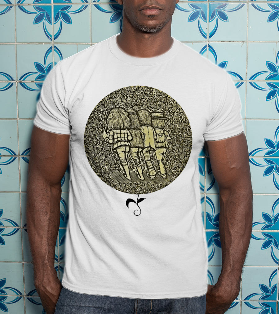JRT Walking Friends In Floral Circle Vintage T-Shirt